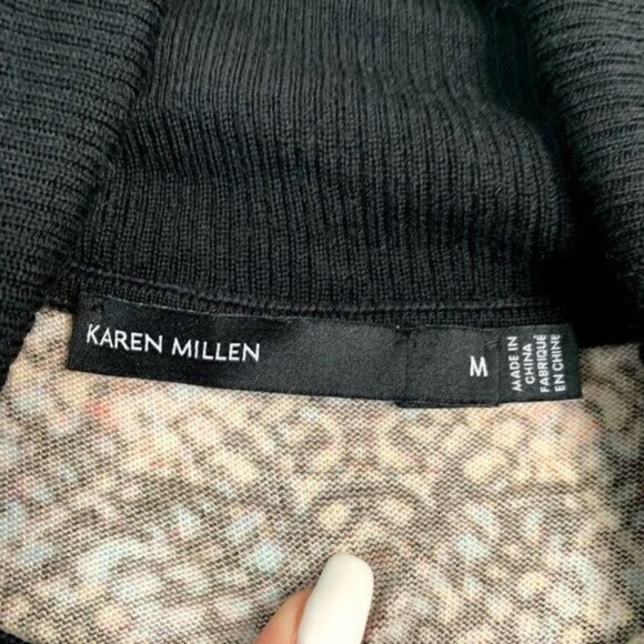 Karen Millen Size M Wool Plaid Turtleneck Sweater Lightweight - Picture 3 of 6